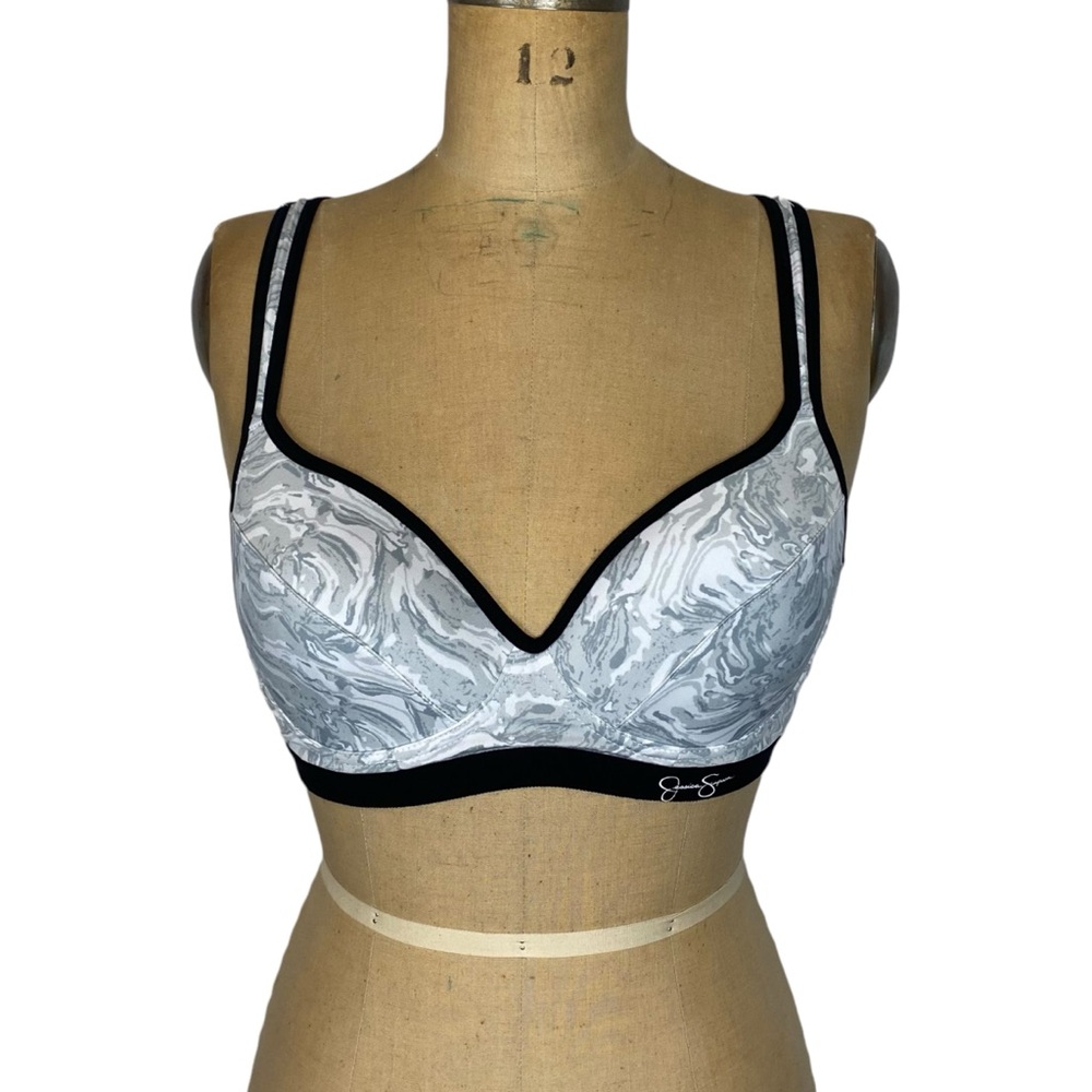 🌷 Jessica Simpson Marble Moulded Sportsbra Size 34C